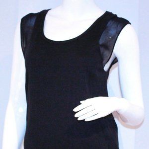 SEE by CHLOE Black SHEER Sleeve TOP Made in Italy